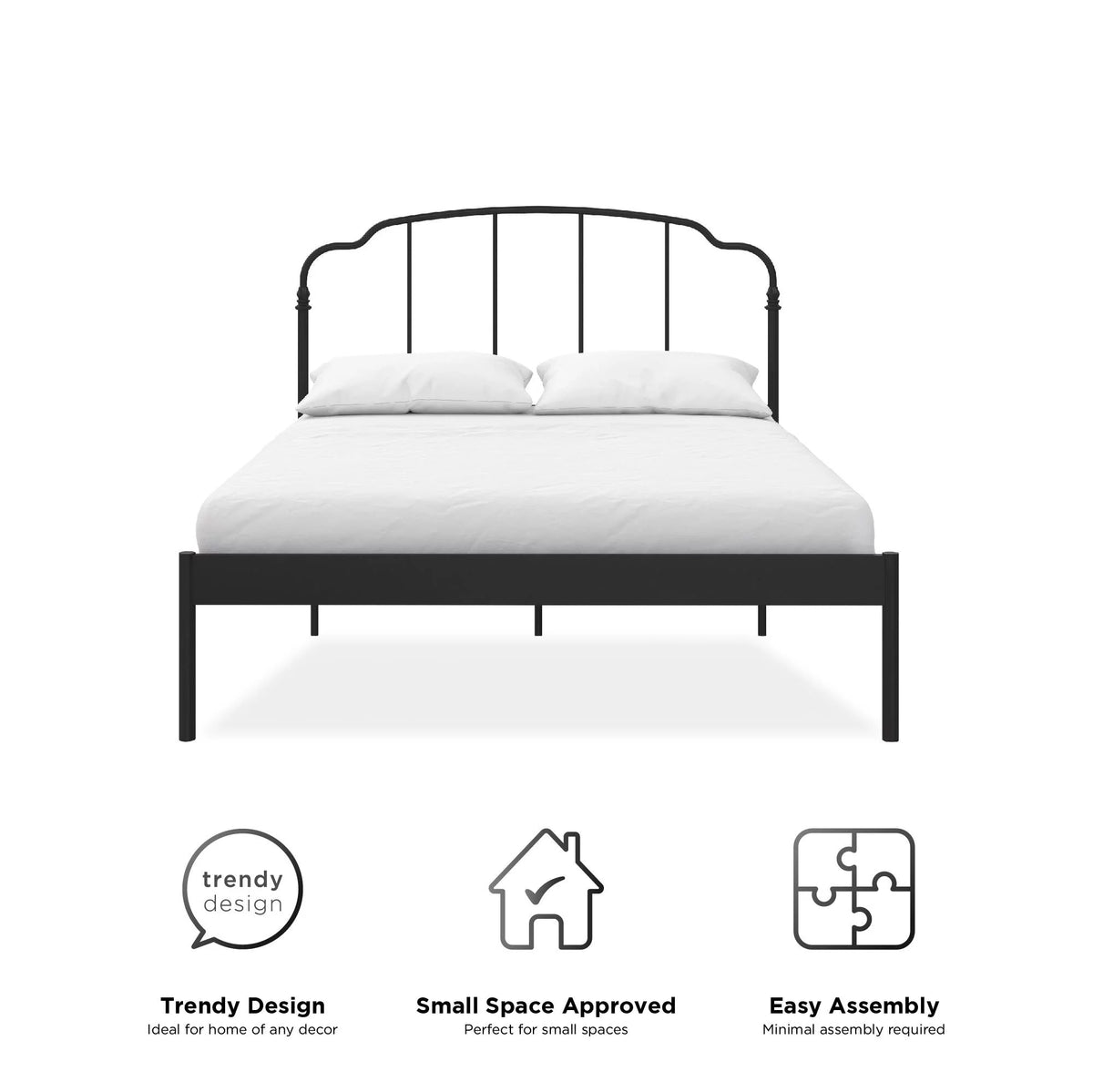 Queen Black Metal Bed J42231