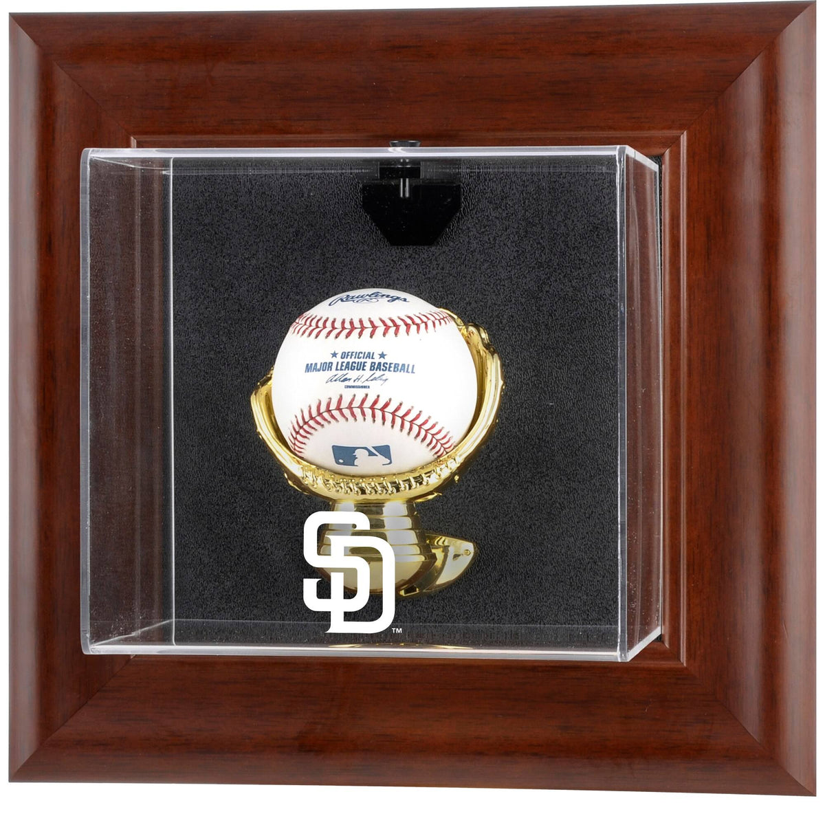 Brown Framed Wall Baseball Case J17466