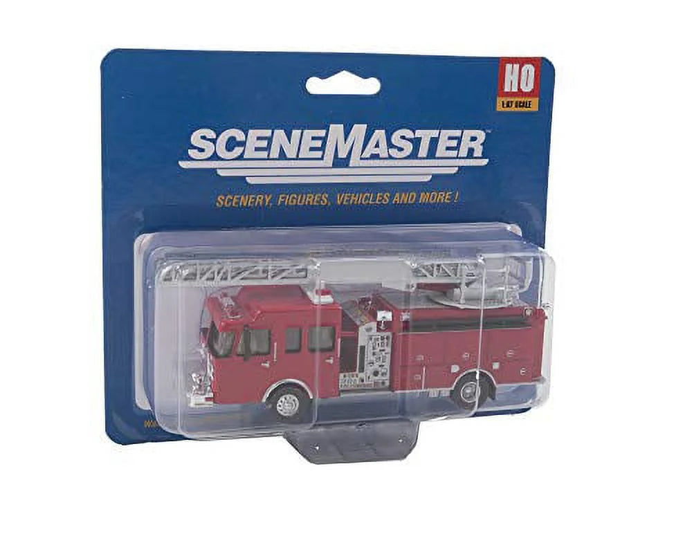 HO Scale Fire Department Ladder Truck Red Emergency Vehicle F231