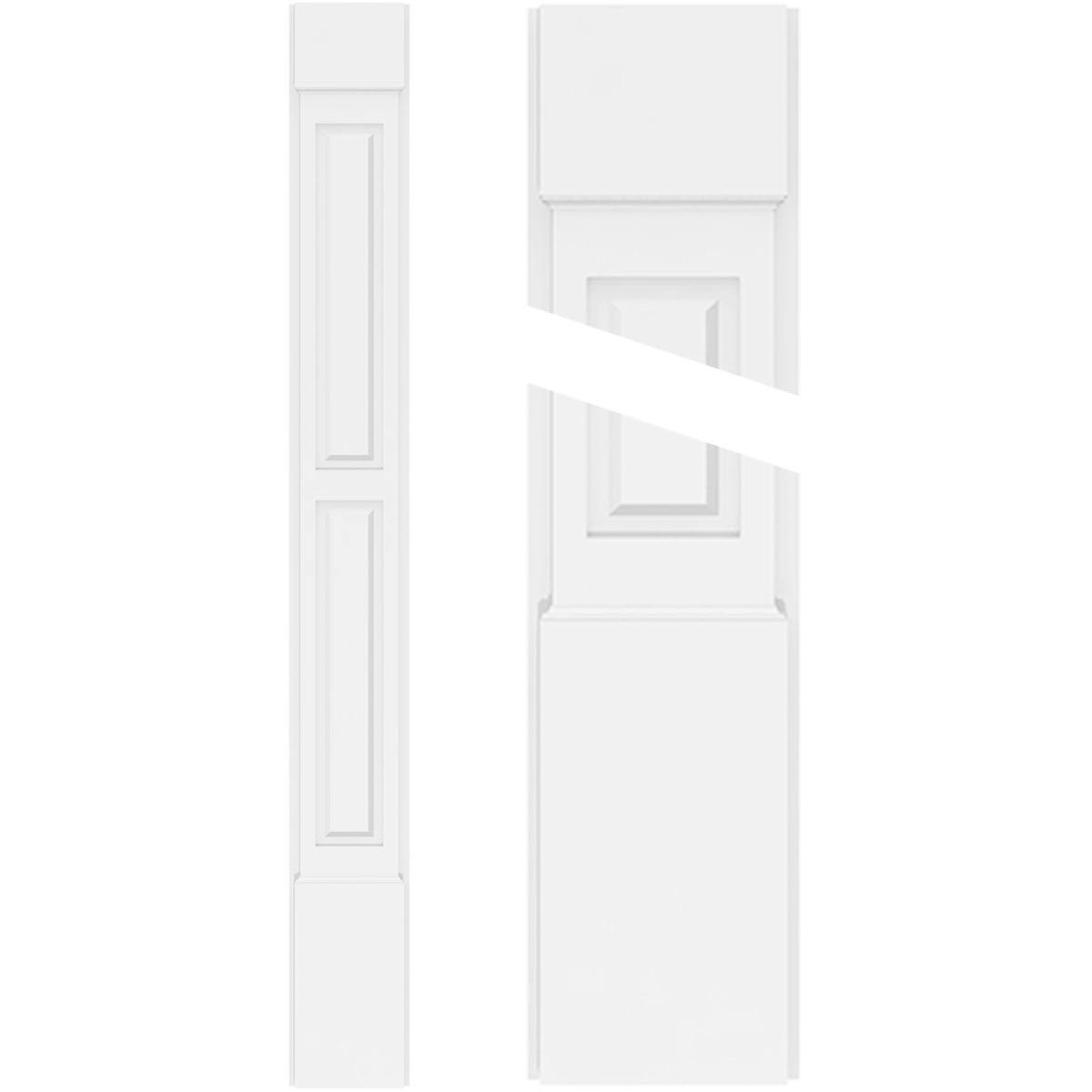 Two Equal Raised Panel PVC Pilaster (Pair) U4212