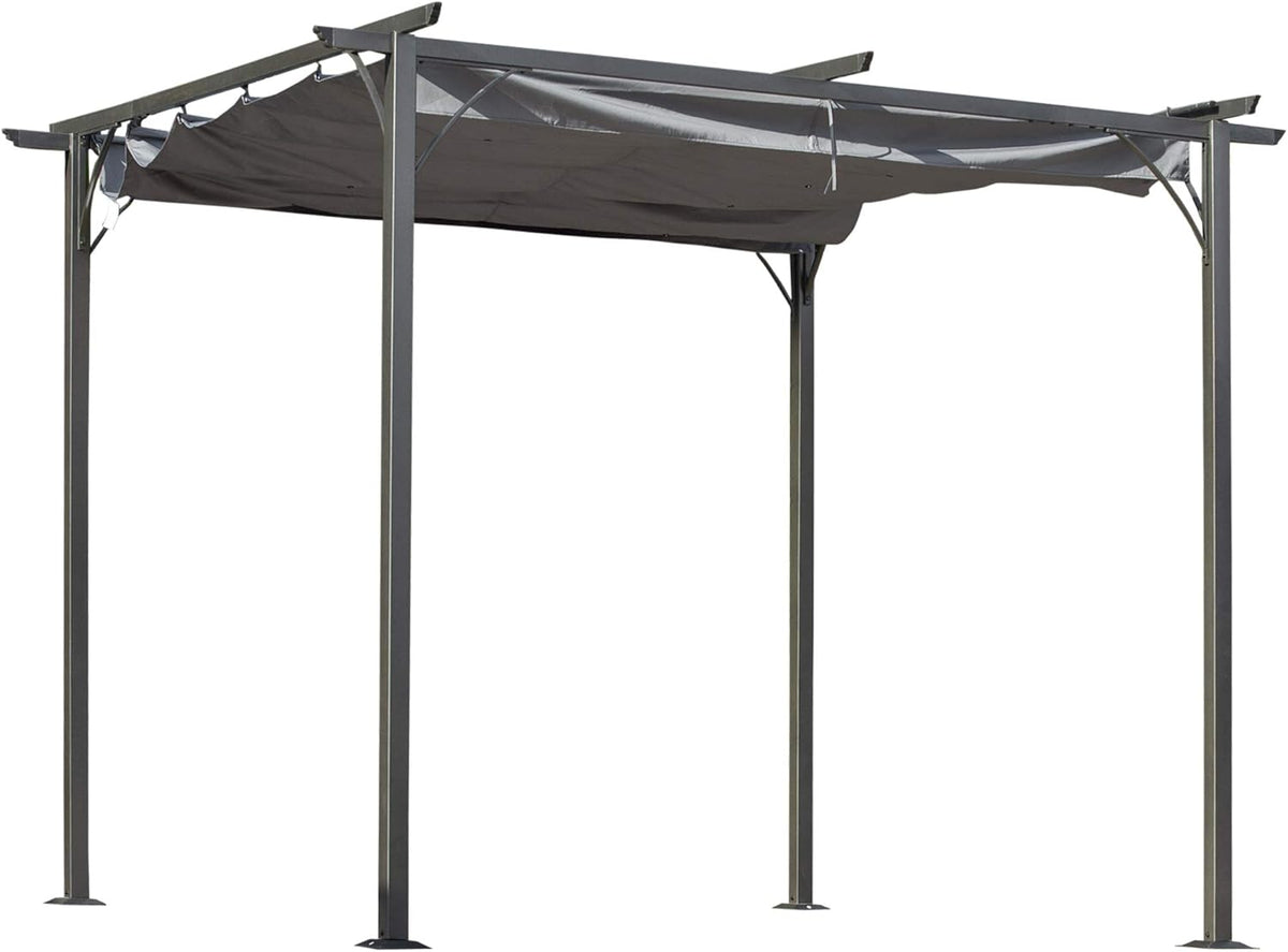 11.5' x 11.5' Retractable Patio Gazebo with Steel Frame E90213