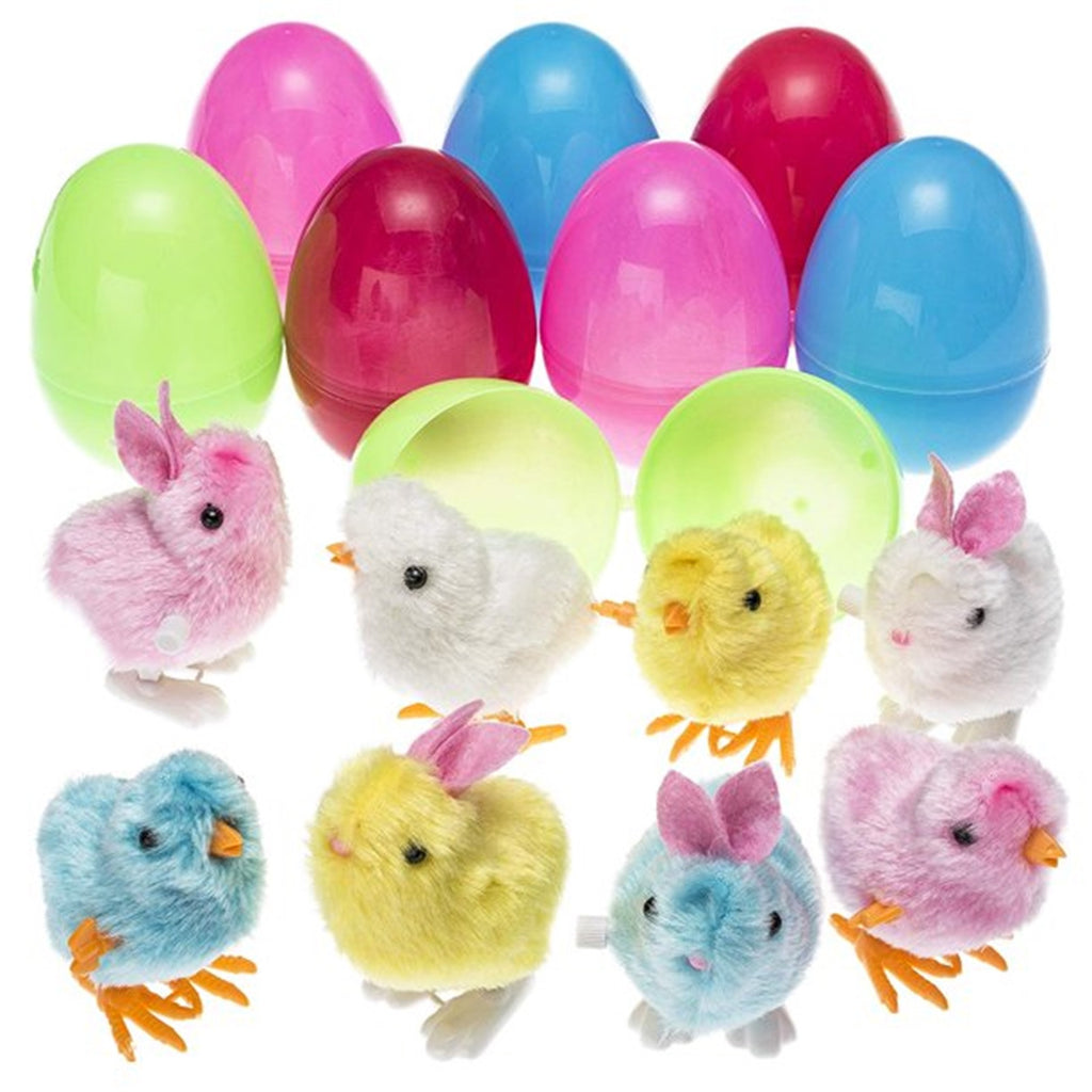 Easter Chain Rabbit Wind Up Toy 8PCS Plastic Egg Cartridge Toy V708