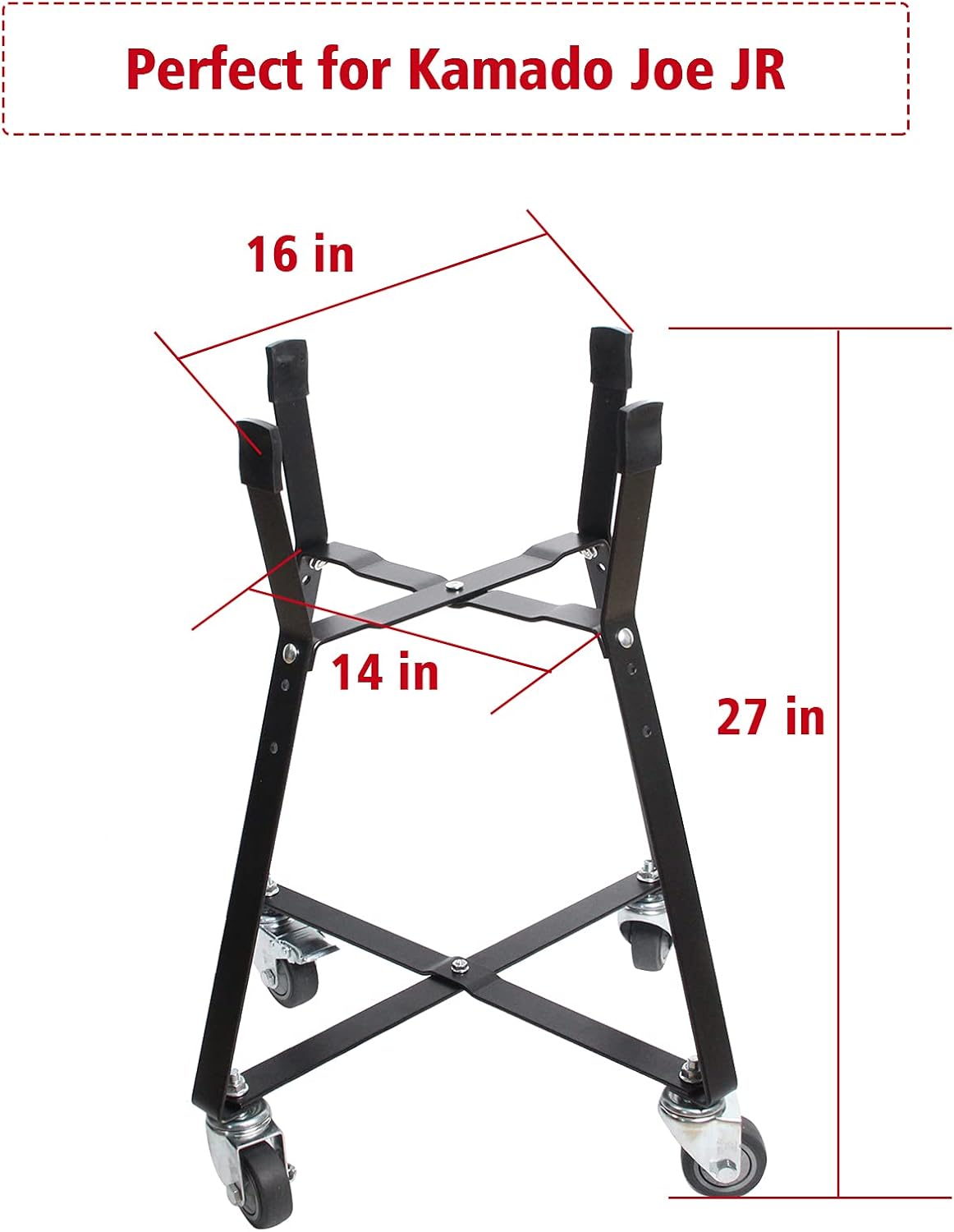 Rolling Cart with Locking Caster Wheels Powder Coated Steel K736