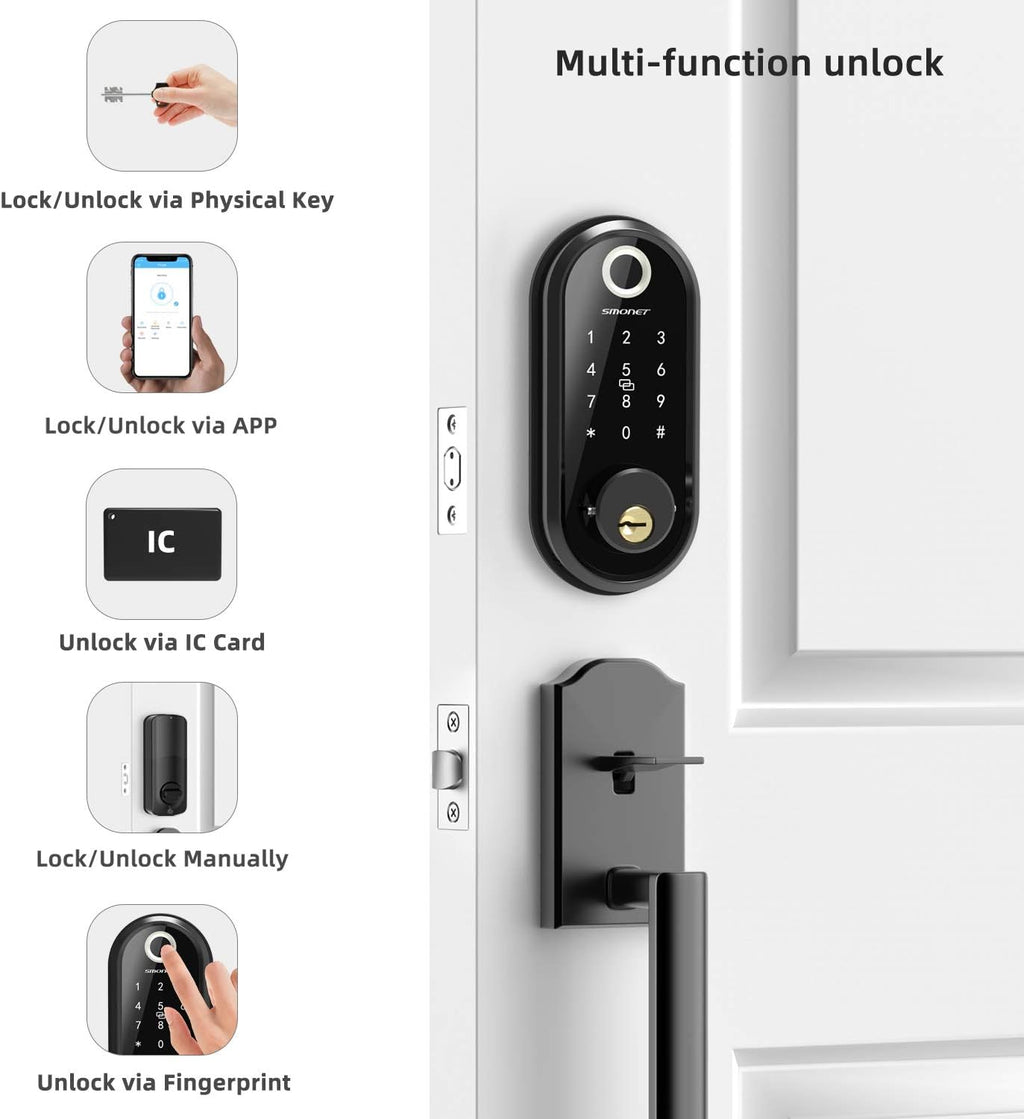 Keyless Entry Deadbolt Door Lock with Fingerprint Touchscreen Keypad Pack of 2 L4475
