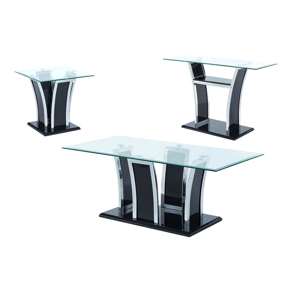 Black 3-Piece Metal Coffee Table Set K7370