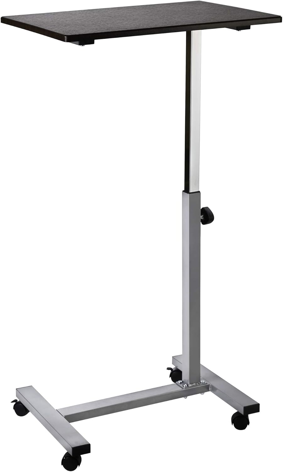 Mobile Height Adjustable Laptop Workstation Desk Cart with Wheels, White R296