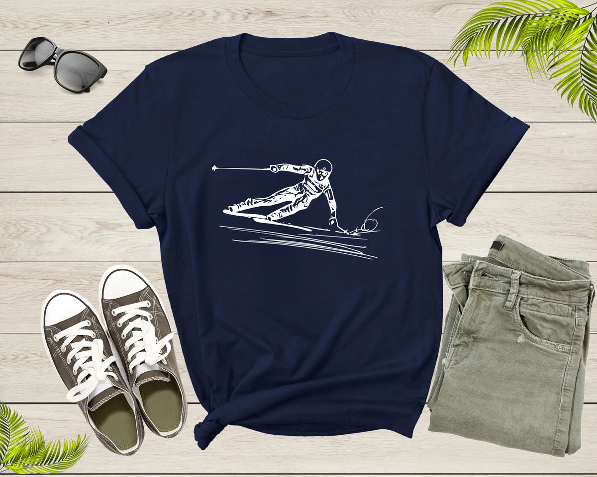 Ski Downhill Slalom Skier T-Shirt M508