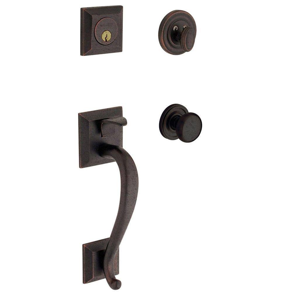 Oil-Rubbed Bronze Full-Dummy Handleset with Classic Knob V7422