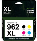 HP 962 962XL Black and C/M/Y Ink Cartridge 4-Pack Remanufactured for OfficeJet Pro 9010 Series R35751