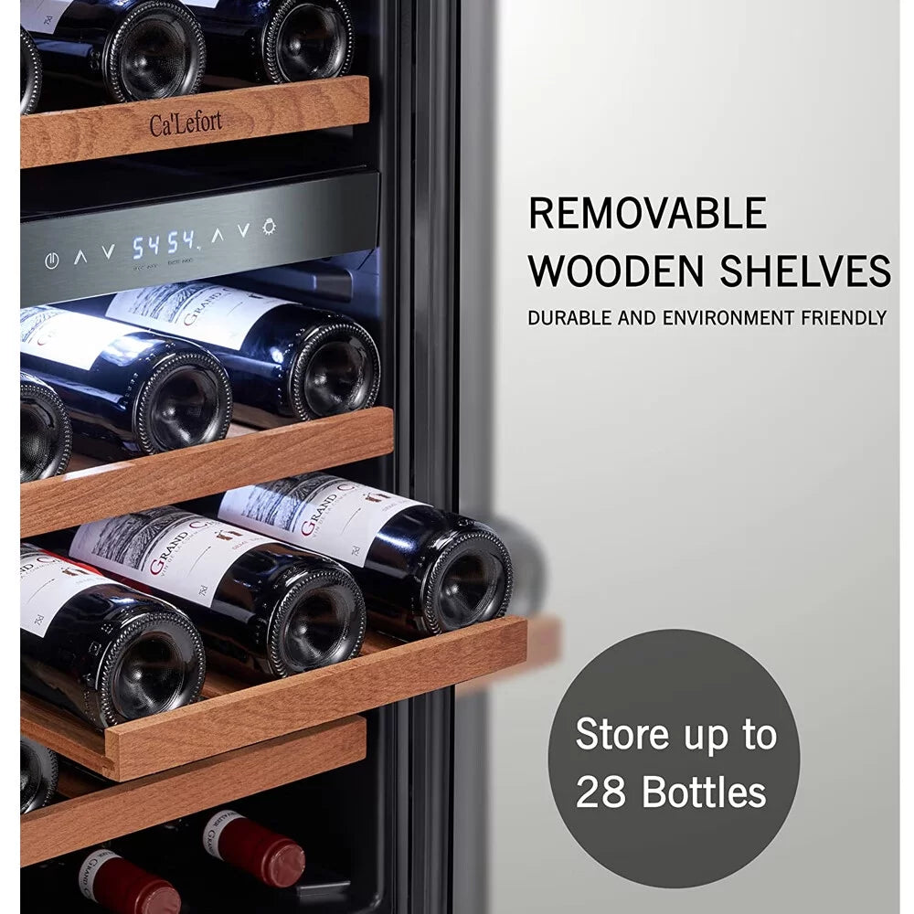 15 inch 28 Bottle Dual Zone Stainless Steel Wine Cooler K993