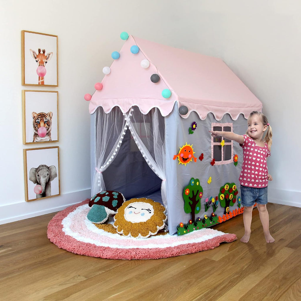 Kids Teepee Indoor Play Tent with Padded Mat H906117