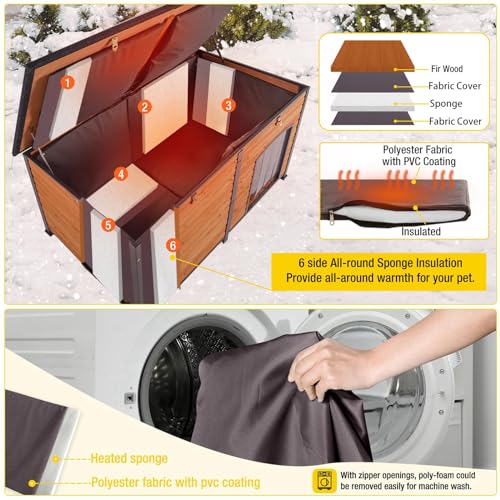 59" Large Insulated Dog Kennel with Liner E49600