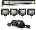 32 LED Light Bar with Wiring Harness and 4 Inch Fog Lamps D626437