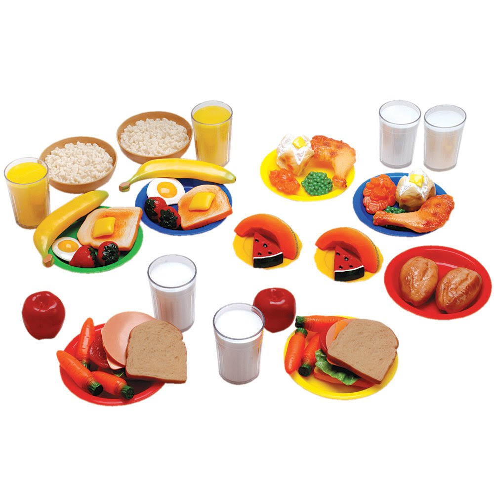 52 pc. Plastic Pretend Play Food Set for Two Q421634