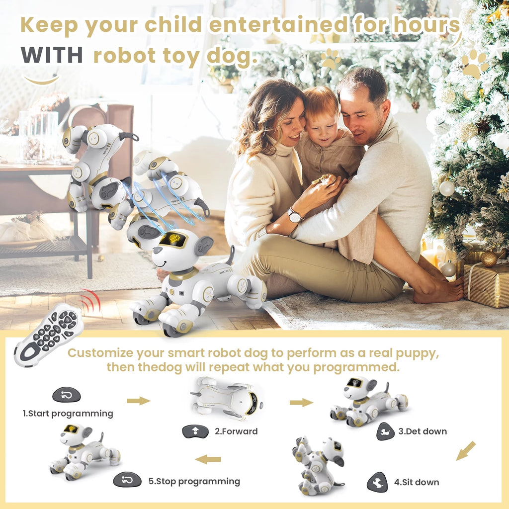 Gold Robot Dog Interactive Robot Pet Q1129