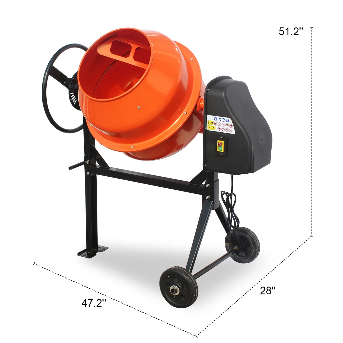 4/5HP Electric Concrete Cement Mixer 5 Cu Ft C84653