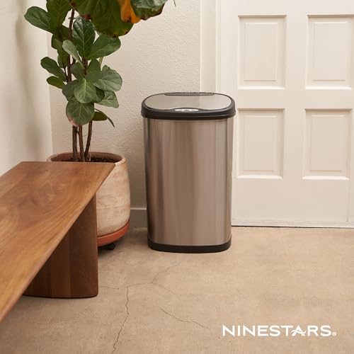13 Gallon Stainless Steel Automatic Motion Sensor Trash Can W266