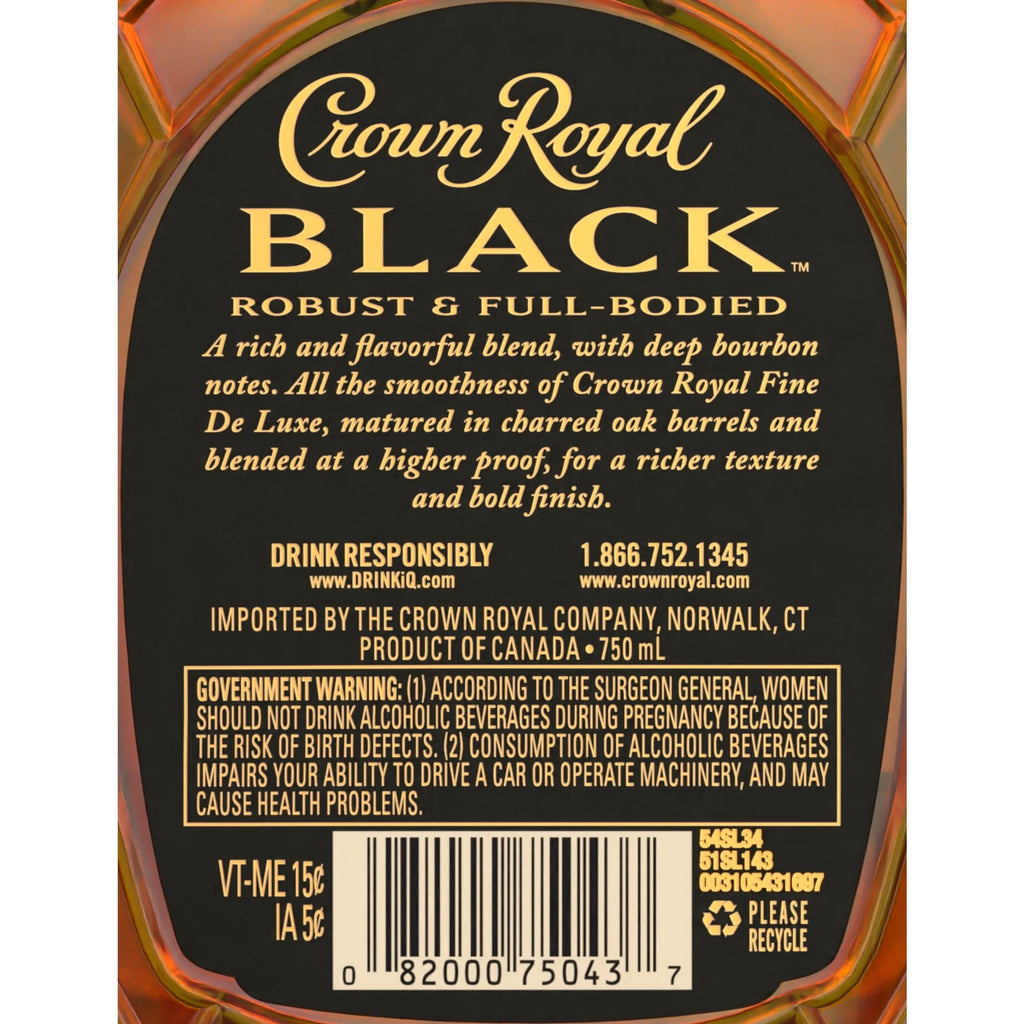 Black Blended Canadian Whisky 750 mL 45% ABV C1853