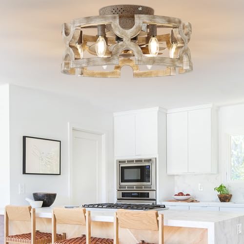White Caged Ceiling Fan with Light W8227