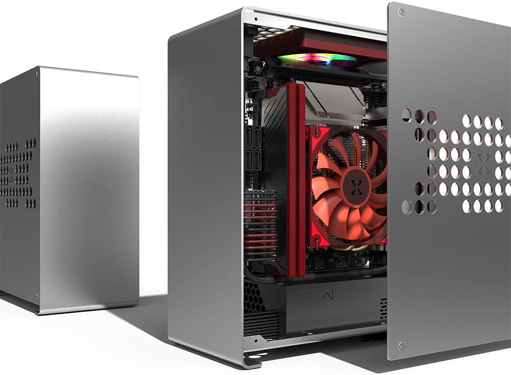 Mini-ITX Aluminum PC Case with PCI-E Riser Cable Y615
