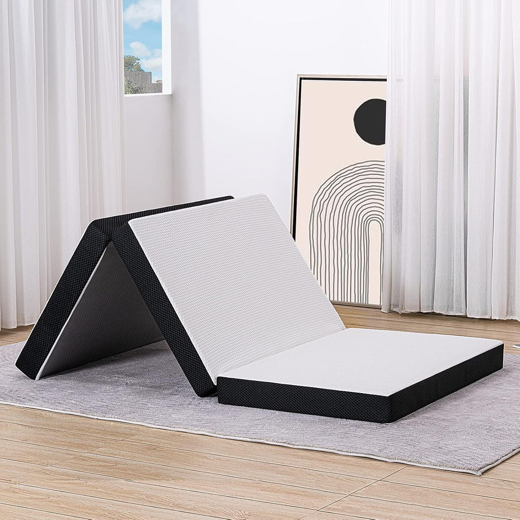 Folding Gel Memory Foam Mattress Topper with Washable Cover Q85760
