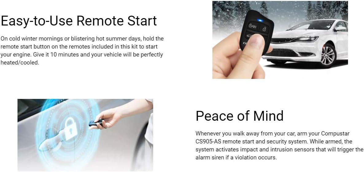 4 Button 1 Way Alarm & Remote Start System 1500' Range N745564