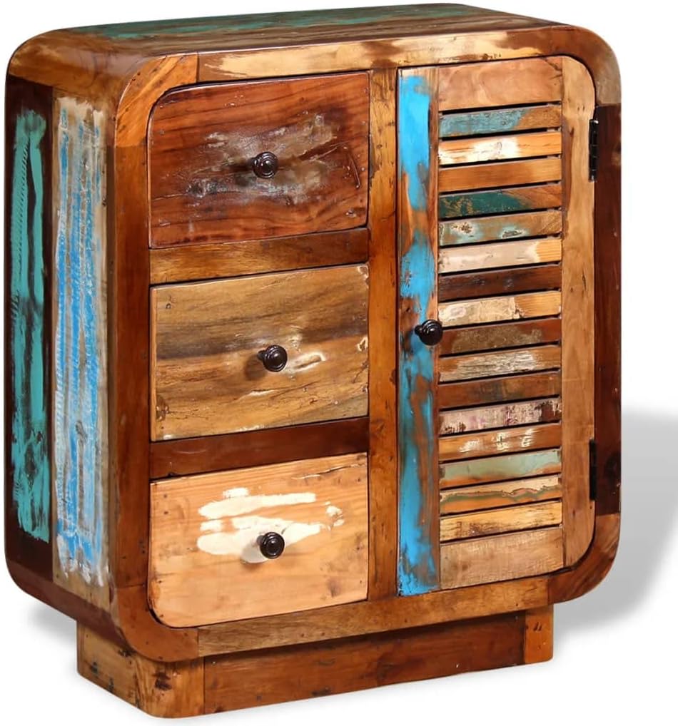 Solid Reclaimed Wood Sideboard with Door and 3 Drawers D351707