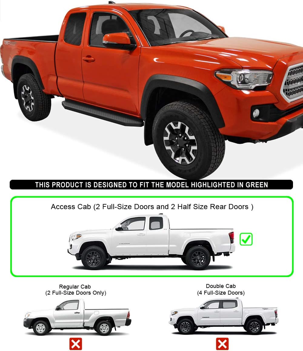 6-inch Black Aluminum Running Boards Side Steps B10875