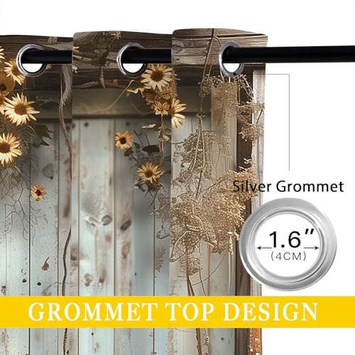 Rustic Barn Door Blackout Curtains, 42 x 45 Inch Q17201