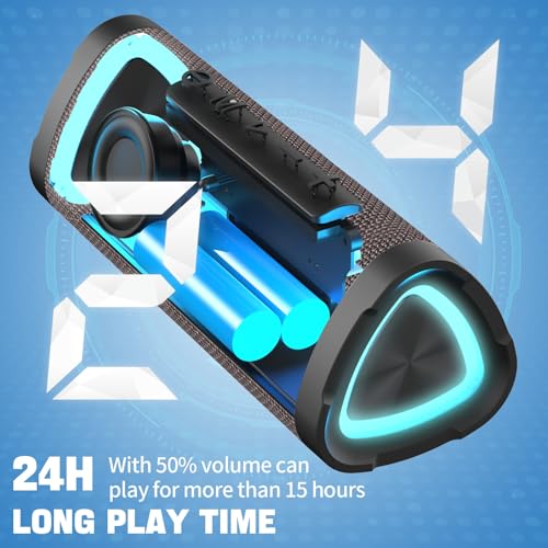 Wireless Portable Bluetooth Speaker with IPX7 Waterproof, 24H Playtime, 24W Stereo Sound L340