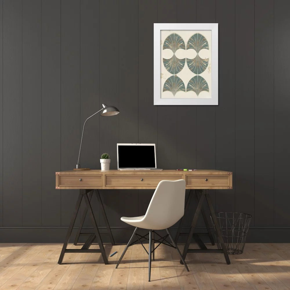 White Modern Wood Framed Art Print D47959