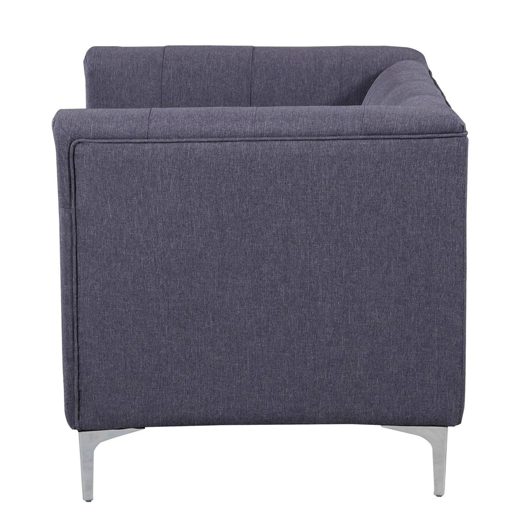 Grey Fabric Tufted Club Chair U47113