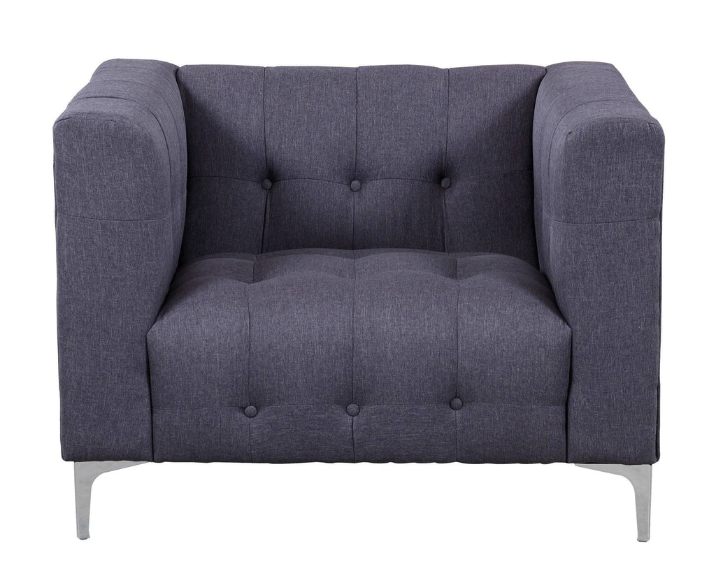 Grey Fabric Tufted Club Chair U47113