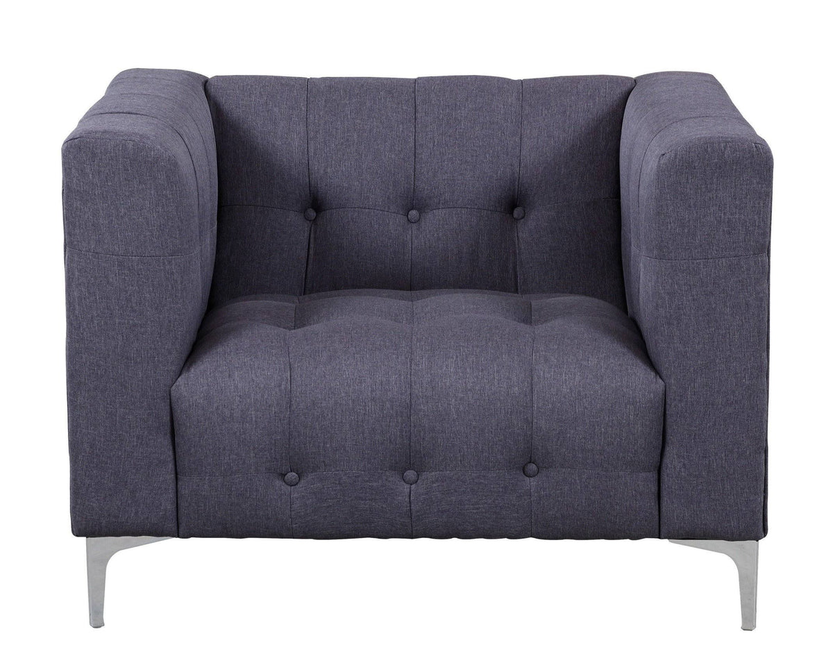 Grey Fabric Tufted Club Chair U47113