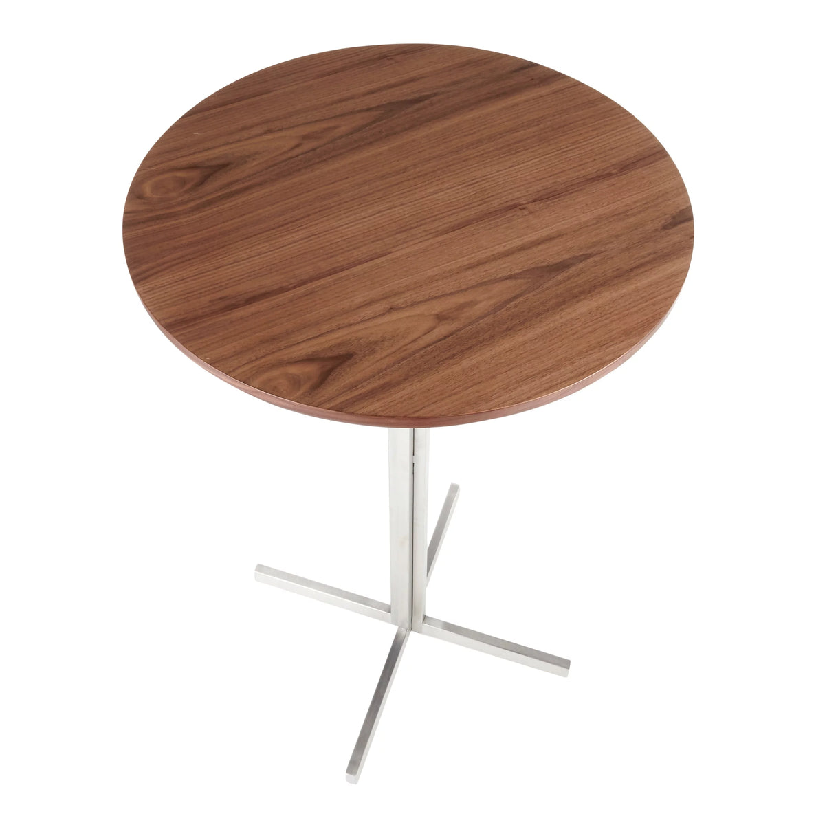 Contemporary Round Bar Table Walnut Wood Y855465