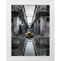 White Modern Wood Framed Art Print Y546