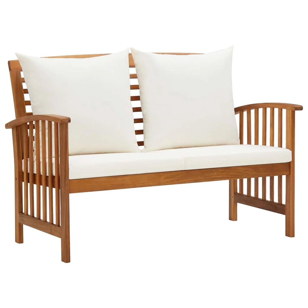 Patio Bench with Cushions Solid Acacia Wood J961868