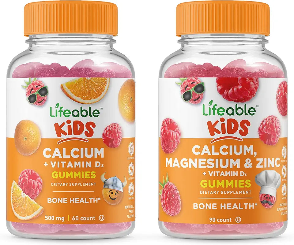 Calcium with Vitamin D Kids + Calcium Magnesium & Zinc Kids Gummies Bundle E99529