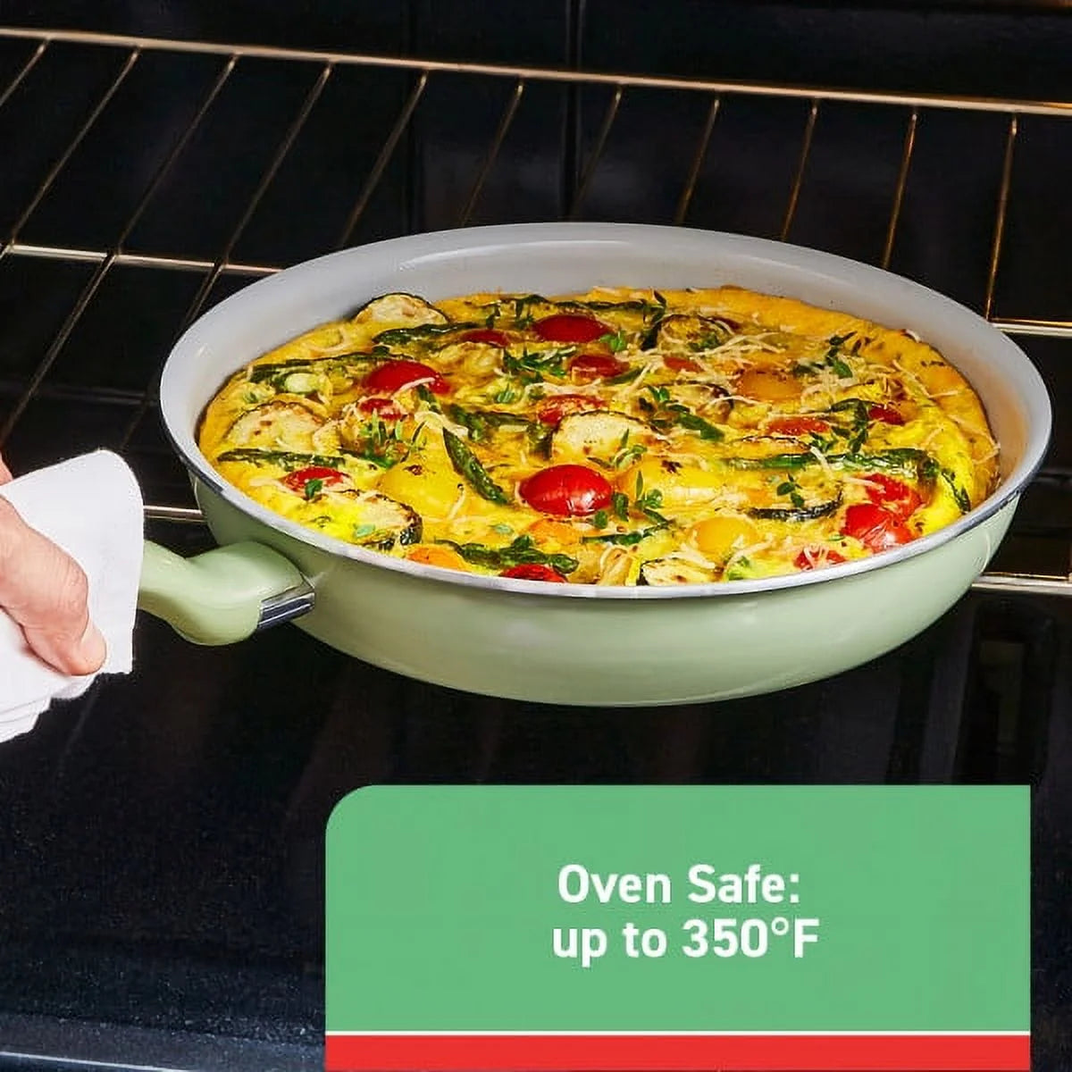 Green 12 Inch Non-Stick Ceramic Frypan E10802