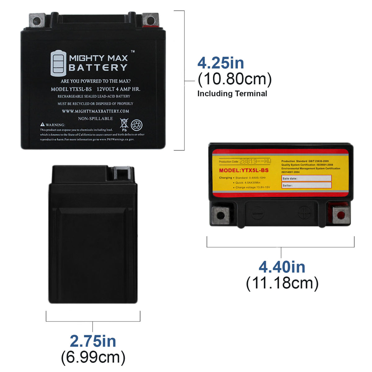 Motorcycle Battery - 4 Pack V430180