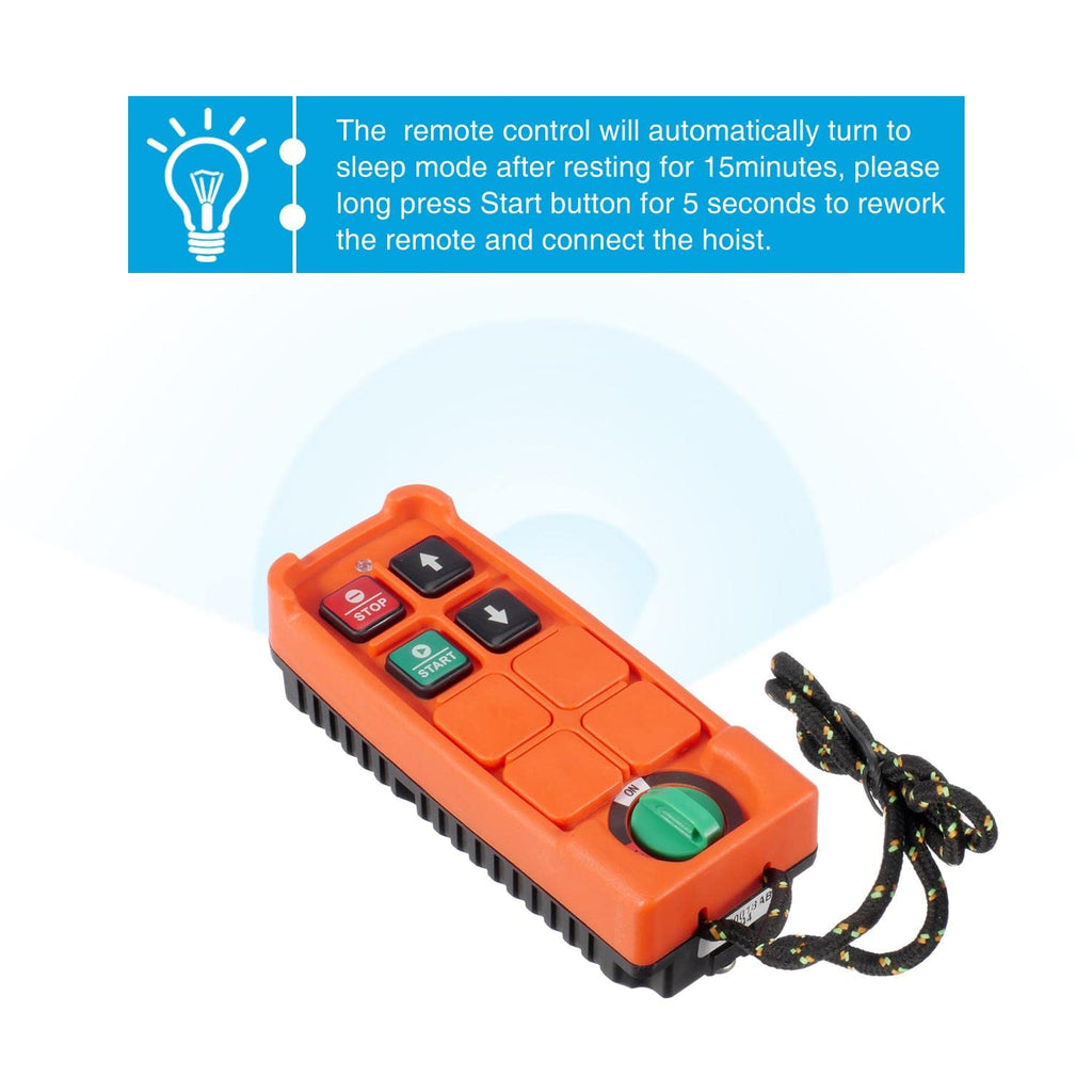 440lbs Automatic Electric Cable Hoist with Wireless Remote Control 120V Overhead Winch, 38ft Lifting Height W3471