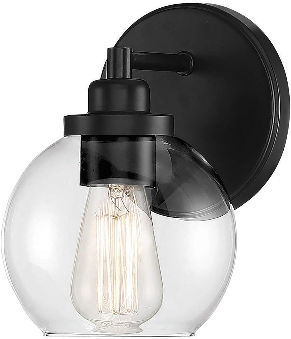 Matte Black 1 Light Sconce L4140