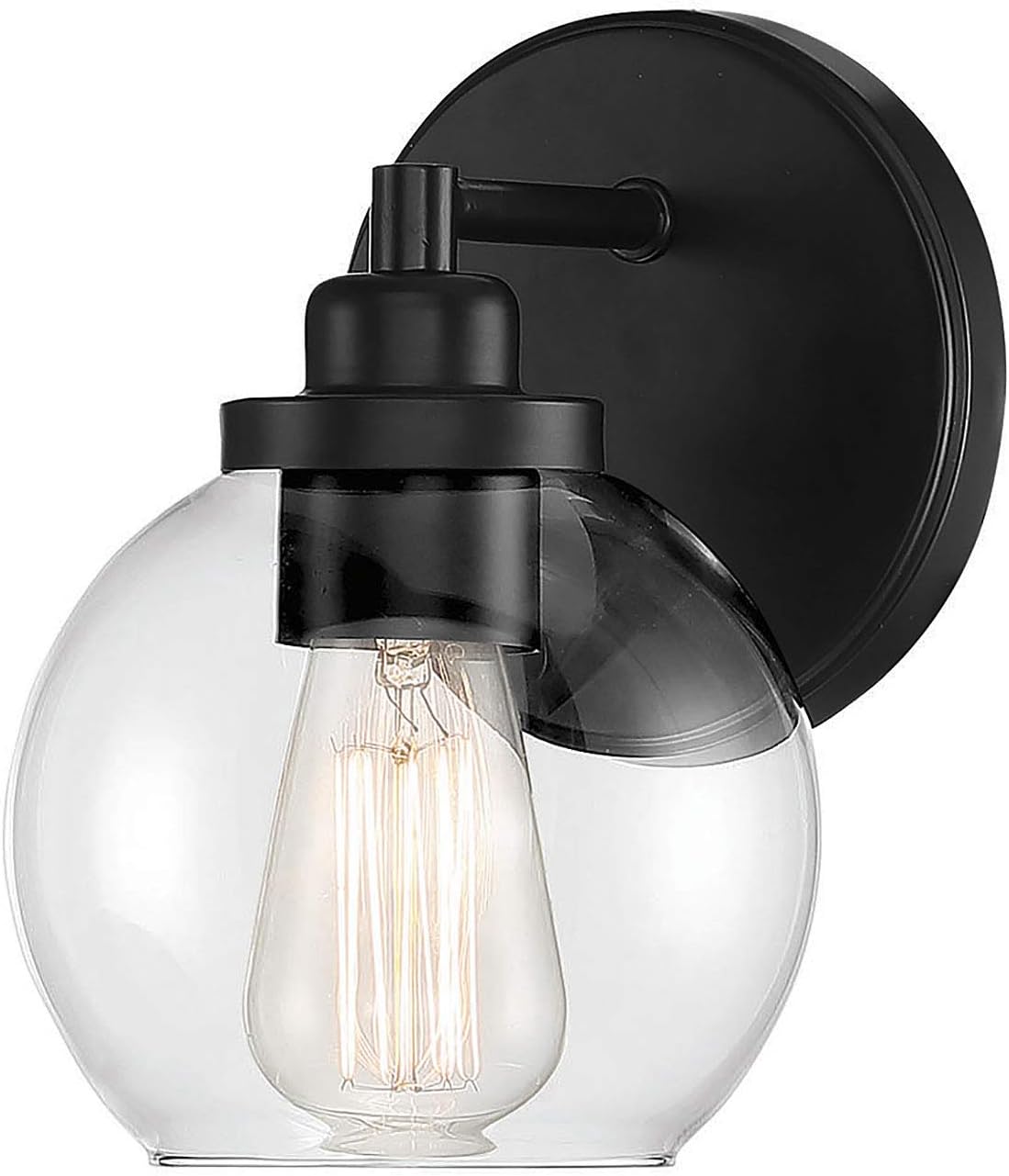 Matte Black 1 Light Sconce L4140