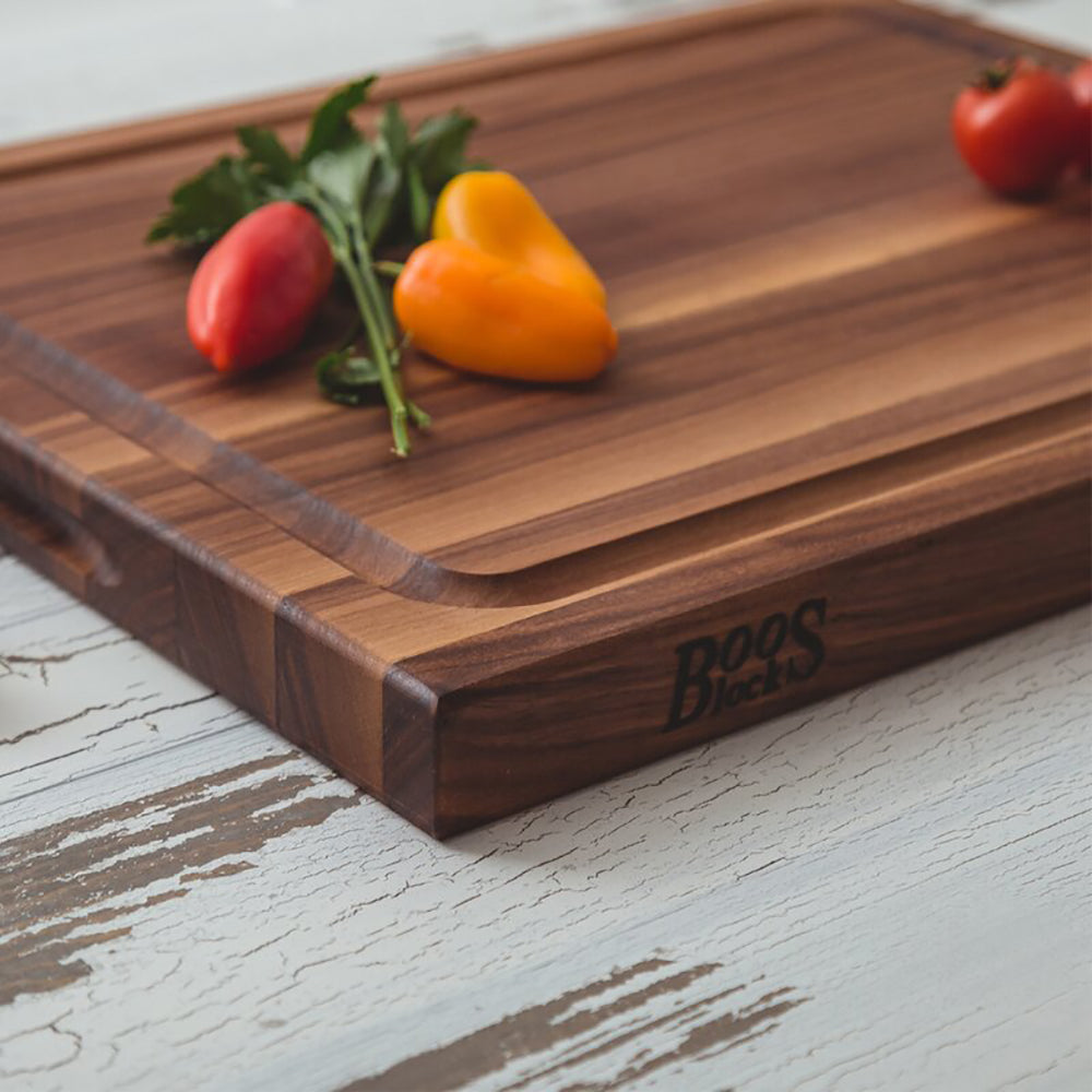 Walnut Wood 21 Inch Reversible Carving Board & 3 Piece Care Set J695570