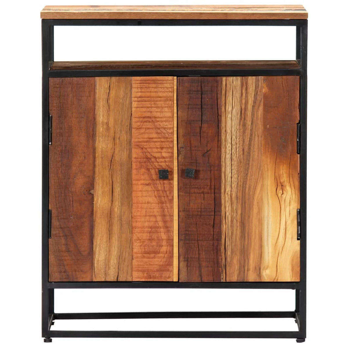 Solid Reclaimed Wood and Steel Side Cabinet Z4525