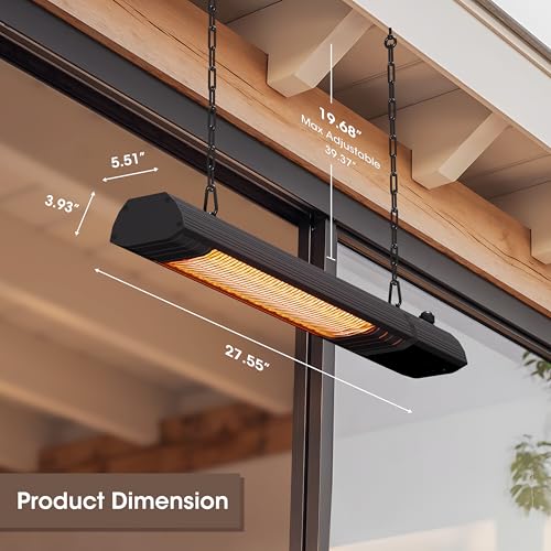 1500W Infrared Carbon Fiber Tube Wall-Mounted Ceiling Heater V958671