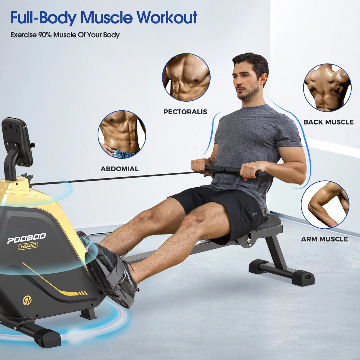 Rowing Machine with Digital Monitor and Electromagnetic Resistance Z3831