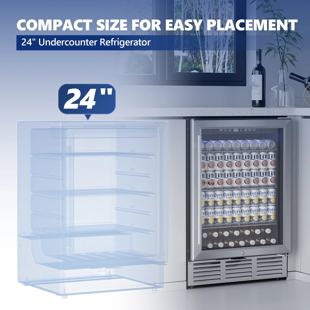 15 Beverage Cooler 32 Bottle Wine Fridge Glass Door B654299