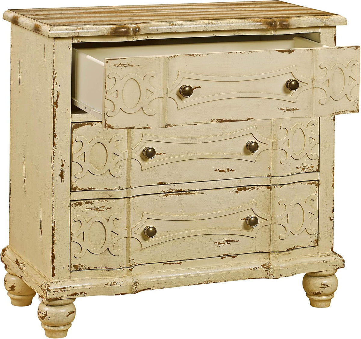 Cream Ornate Drawer Chest Storage Cabinet Z29669