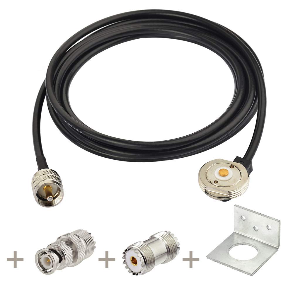 Antenna Mount to PL-259 Cable with L-Bracket and BNC Adapter C4081